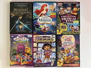 Disney DVD Lot little mermaid Princess Mononoke Animated DVD Lot 6
