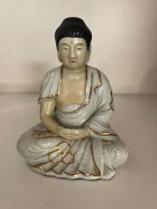 60’s Sitting Gautama Buddha Signed 7” Statue Shaka Nyorai made in Japan