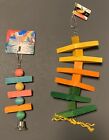 Wood Bird Cage Toy Activity Lot Toys Medium Large Bird Parrot New With Tags