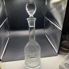 Vintage Crystal Etched Wine Decanter-Mid-Century Modern-14” Tall