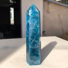 162g Natural Blue Apatite Quartz Crystal Obelisk Wand Point Healing P699