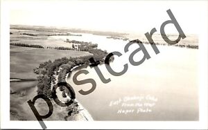 1949 East Okoboji Lake From the West, Iowa, Naper Photo RPPC postcard jj264