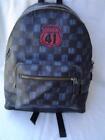 AUTHENTIC COACH BLUE AND BLACK CHECKER PRINT BACKPACK #23249  GUC