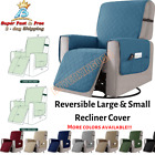 Recliner Chair Slipcover Reversible Sofa Cover With Elastic Straps Large Small