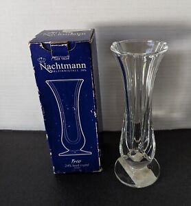 Vintage Nachtmann Lead Crystal Tulip Bud Vase  7.75