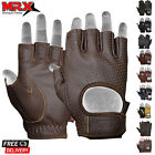 Mens Motorcycle Gloves Leather Bikers Car Driving Gloves Full Half Finger Winter