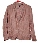 Jones & Co New York Womens M 100% Linen Button Up Blouse Top Shirt Long Sleeve