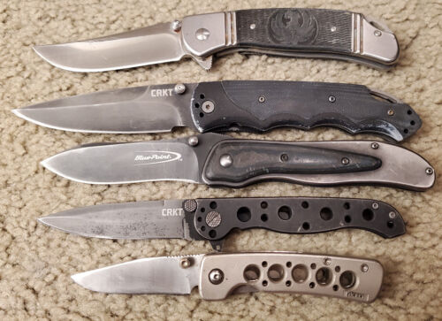 Lot of 5 CRKT Folding Knives