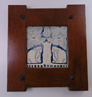 Rookwood Pottery Two Bunny Rabbits Under a Tree Tile in Wooden Frame 2012