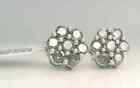 $3500 0.50CT REAL Diamond HALO CLUSTER Stud Earrings SOLID WHITE Gold! FLOWER