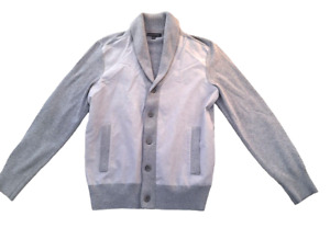 Banana Republic Gray Shawl Neck Cotton Button Front Cardigan Sweater Mens XL