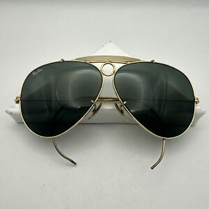 Vintage B&L Ray-Ban Shooter Bullet Hole Aviator Sunglasses B&L Large Lenses 62mm