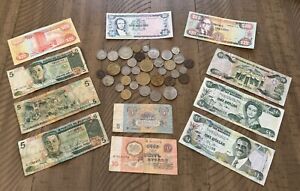 New ListingMixed Foreign Coin and Currency Lot 11 Notes & 34 Coins