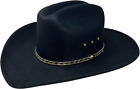 Faux Felt Wide Brim Western Cowboy Hat 7 1/2, Black