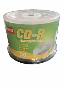 Bulk Blank CD 50pk Staples CD's 700MB 80MIN 52X CD-R Spindle 50/Pack NEW