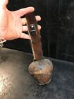 Antique Cowbell Primitive Handmade Metal Cow Bell 5in with Leather Strap