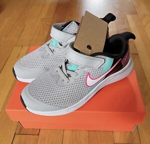 Nike Star Runner 3 SE (PSV) Kids Shoes Grey Pink Teal DD1150-001 size 2.5Y