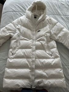 Men's Nike Down Fill Puffer Parka Jacket Long Coat CU4412 White Size XXL