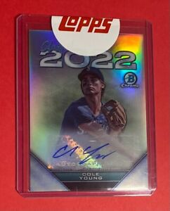 2022 Bowman Draft Class 2022 #C22A-CY Refractor Auto /250 COLE YOUNG RC Mariners