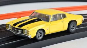 AFX Mega G+ Yellow 1971 Chevelle SS 454 Clear Collector HO Scale Slot Car #22050