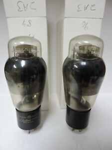 Two Each Type 2A3 Triode Audio Amplifier Tubes Close Match 89/90 GE/Ken-Rad