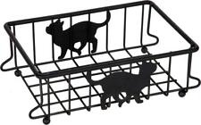 Wire Basket Cat-Themed Large Bathroom Kitchen Pantry Cabinet Organizer Black