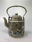 Chinese Tibet silver Handwork carved Dragon statue teapot w Qianlong Mark