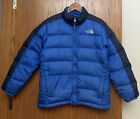 The North Face 550 Boys Down Puffer Jacket Zip Pockets Blue/Black Youth Large L