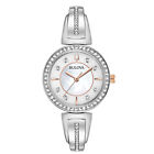 Bulova Womens Swarovski Crystal Accents Quartz Silver Tone 30MM Watch 98X121