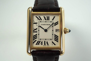 Cartier 18k Yellow Gold Tank Louis with Date Reference W1529756 2441 c. 2000’s