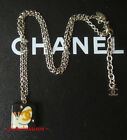 AUTHENTIC CHANEL CC Logo Black NECKLACE BUTTERFLY Crystal Gold Baby Animal Small