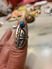 Vintage Navajo Sterling Silver Turquoise Ring Artisan Signed Jay Boyd