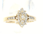 + Vintage 14k .50ctw 21 Real Diamond Ladies Cluster Cocktail Ring Size 6 1/2