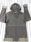 BOSS ORANGE Men's Gray Purple Stripe Full Zip 100% cotton Hoodie szL