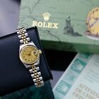 ROLEX LADIES DATEJUST WATCH GOLD & STEEL CHAMPAGNE DIAL FLUTED 26MM BOX & PAPERS