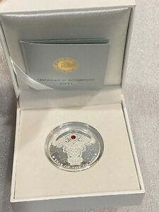 2021 Ghana Lunar Year of the Ox 1/2oz Silver Proof Coin w/ Crystal Inset