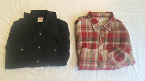 True Religion Flannels Lot Of 2 All Black And Red And White Men’s Size L