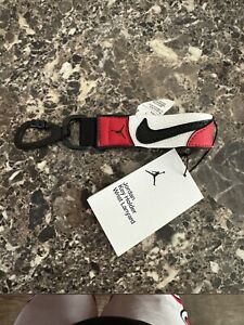 Nike Air Jordan Leather Chicago Key Holder Keychain  Red/White/Black Lanyard
