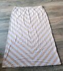 Chicos Chevron Maxi Skirt Womens Size 2 Beige Colby Stretch Waist Pull On