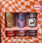 SEPHORA Lipstories Gift Set Of  3 Full Size Lip Stories/Color Lipsticks - New