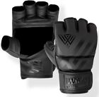 MMA Gloves by WYOX, Muay Thai, UFC Grappling Gloves, Super Lightweight Jet Black