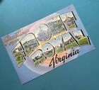 Postcard Greetings from Front Royal Virginia large letter linen Post Card