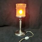 Vtg 2002 Glass Candle Dripping Wax Lamp Night Table Metal Base SUPER RARE
