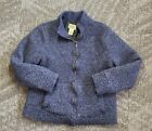 LL Bean Cardigan Sweater Women’s 2XL Blue Vintage Lambs Wool Outdoor Cabincore