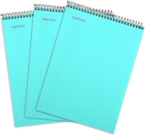 Office TOP BOUND Durable Spiral Notebooks (Teal, College Ruled 3Pk)