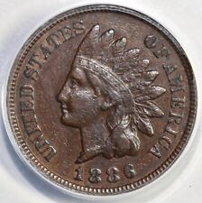1888 1c Type 2 Feather to CA Indian Head Cent ANACS VF 30