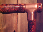 natural hickory T handle walking stick cane COPPER connector hickory wood shaft