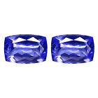 1.02Ct VVS [2Pcs Pair] Exquisite Cushion 6 x 4 MM Purple Blue Natural Tanzanite