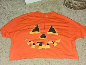 Halloween Pumpkin Jack o Lantern Carved T-shirt Orange Adult 2XL XXL