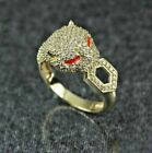 2Ct Created Diamond Men's Panther Engagement Band Ring 14k Yellow Gold Plated
